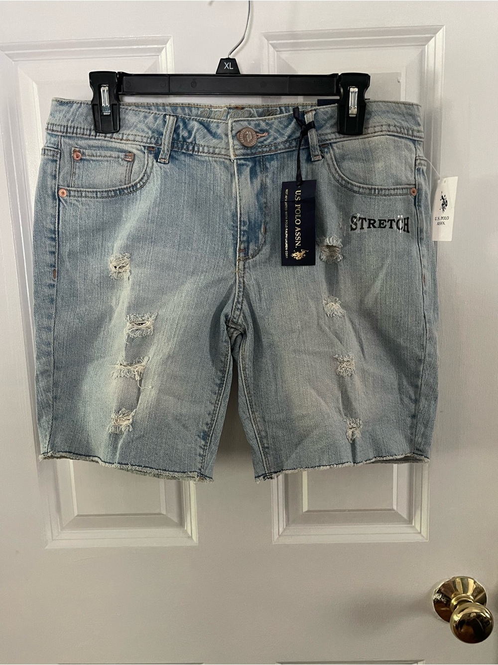 U.S. Polo Assn. Light Blue Denim Shorts with Branded Tag